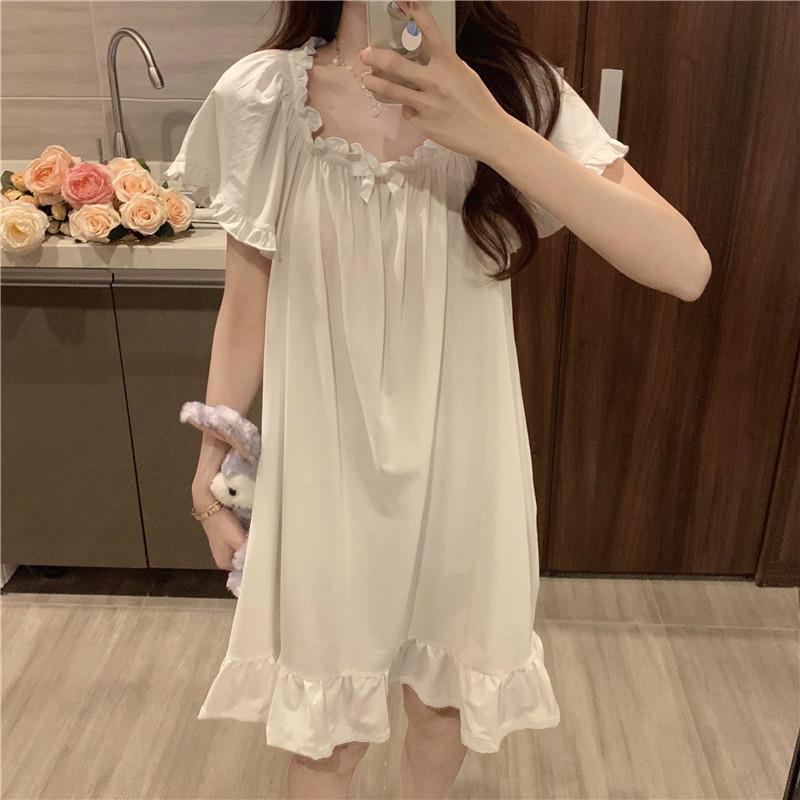 Fashion Women's Ruffled Nightdress Home Wear
