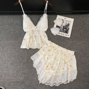 Female Summer Girl Pure Desire Strap Shorts Home Clothes Set