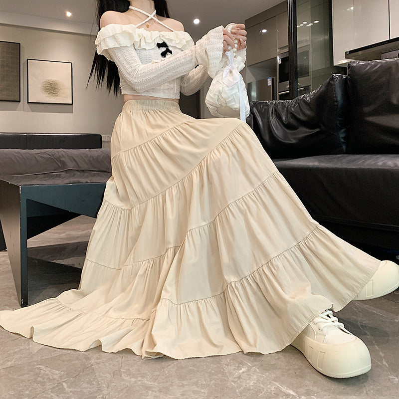 Spring And Summer High Waist Design Sense A- Line Skirt