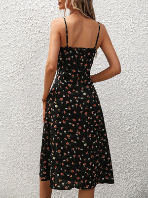 New Polka Dot Print Suspender Dress Summer Sexy Split Long Dresses For Womens Clothing Kamran Fashion