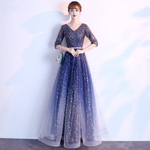 Starry Sky Evening Dress Female Summer New Temperament Long Model Host Banquet Anniversary Chorus Performance Dress Kamran Fashion