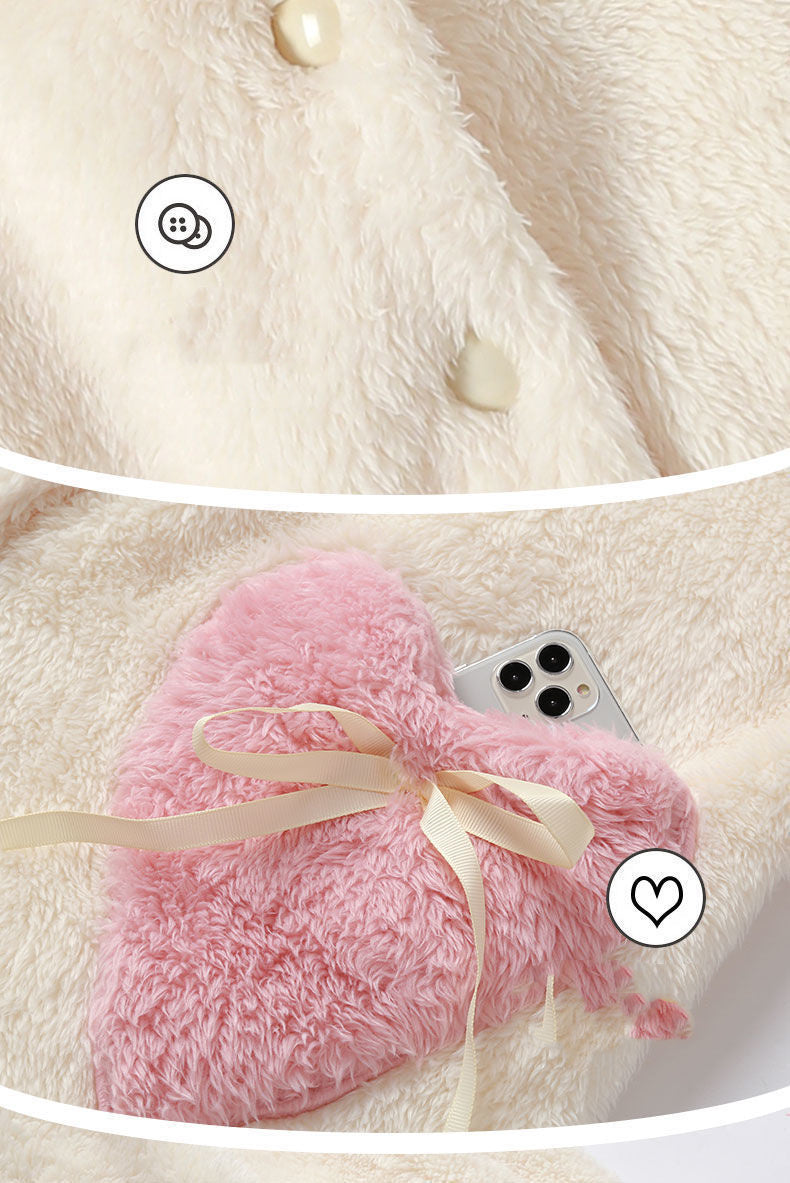 Coral Fleece Student Casual Sweet Long Sleeve Homewear Set