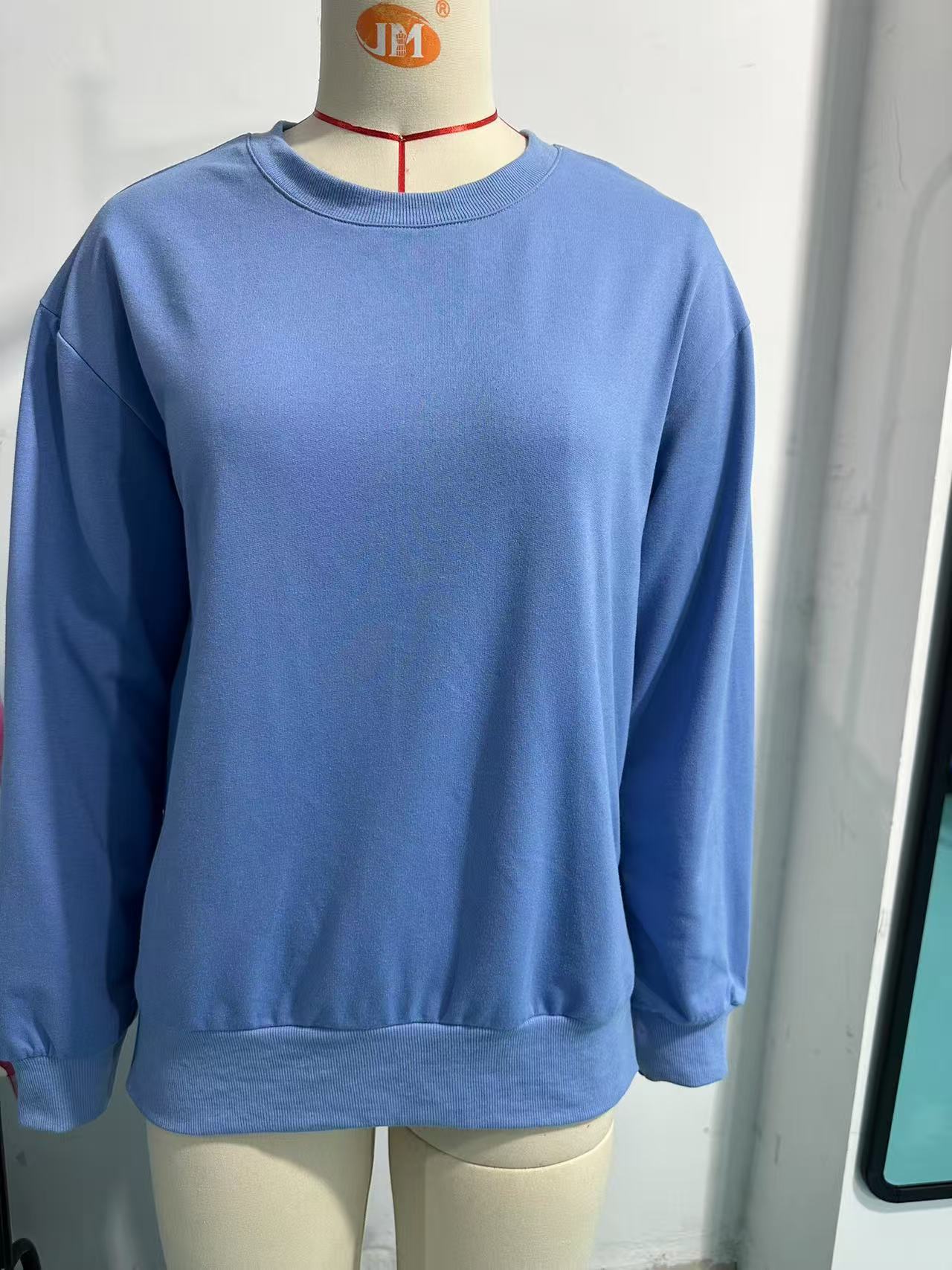 European And American Autumn And Winter Solid Color Long-sleeved Top Women