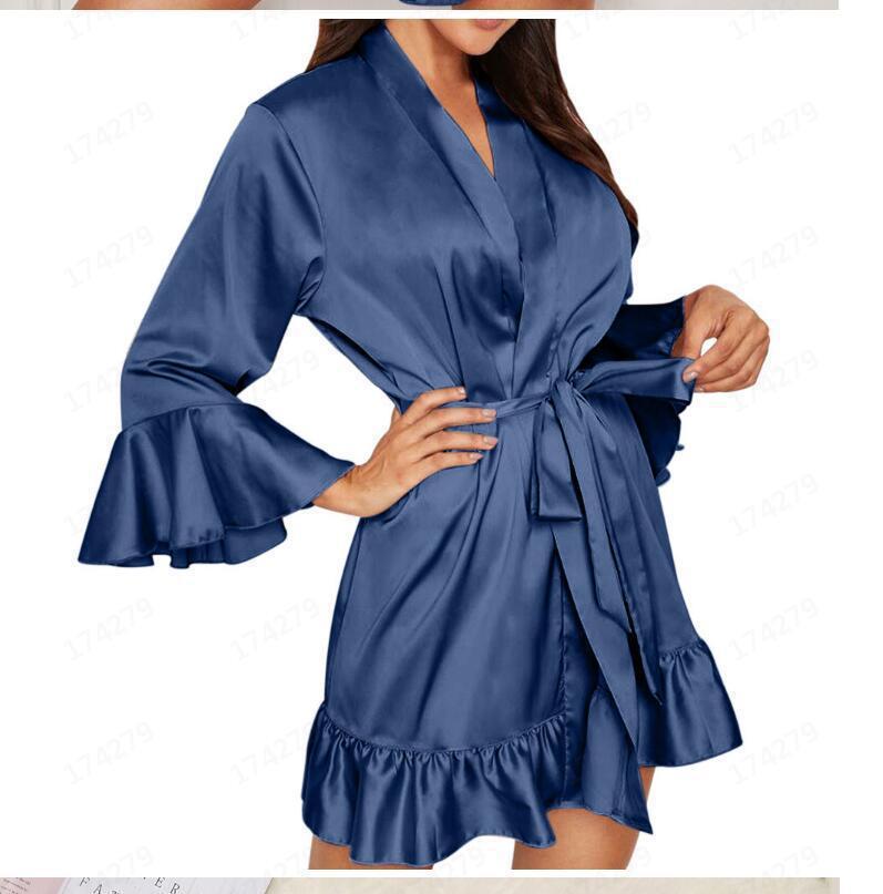 European And American Lace Up Ruffles Nightgown Women