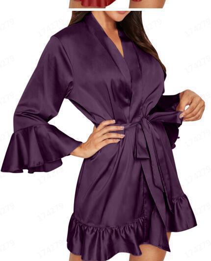 European And American Lace Up Ruffles Nightgown Women