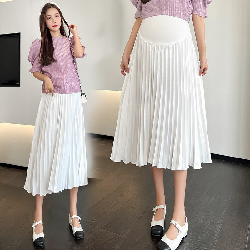 Pregnant Women's Summer Thin Pleated Pleated Skirt