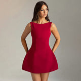 Sexy Slim-fitting Backless Dress Summer Sleeveless Short Dresses Kamran Fashion