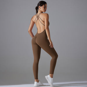 Hip Lifting Yoga Clothes Quick-drying Tight Sports Fitness Jumpsuit