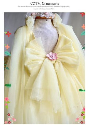 Girls' Embroidered Princess Dress Bride Fellow Kids