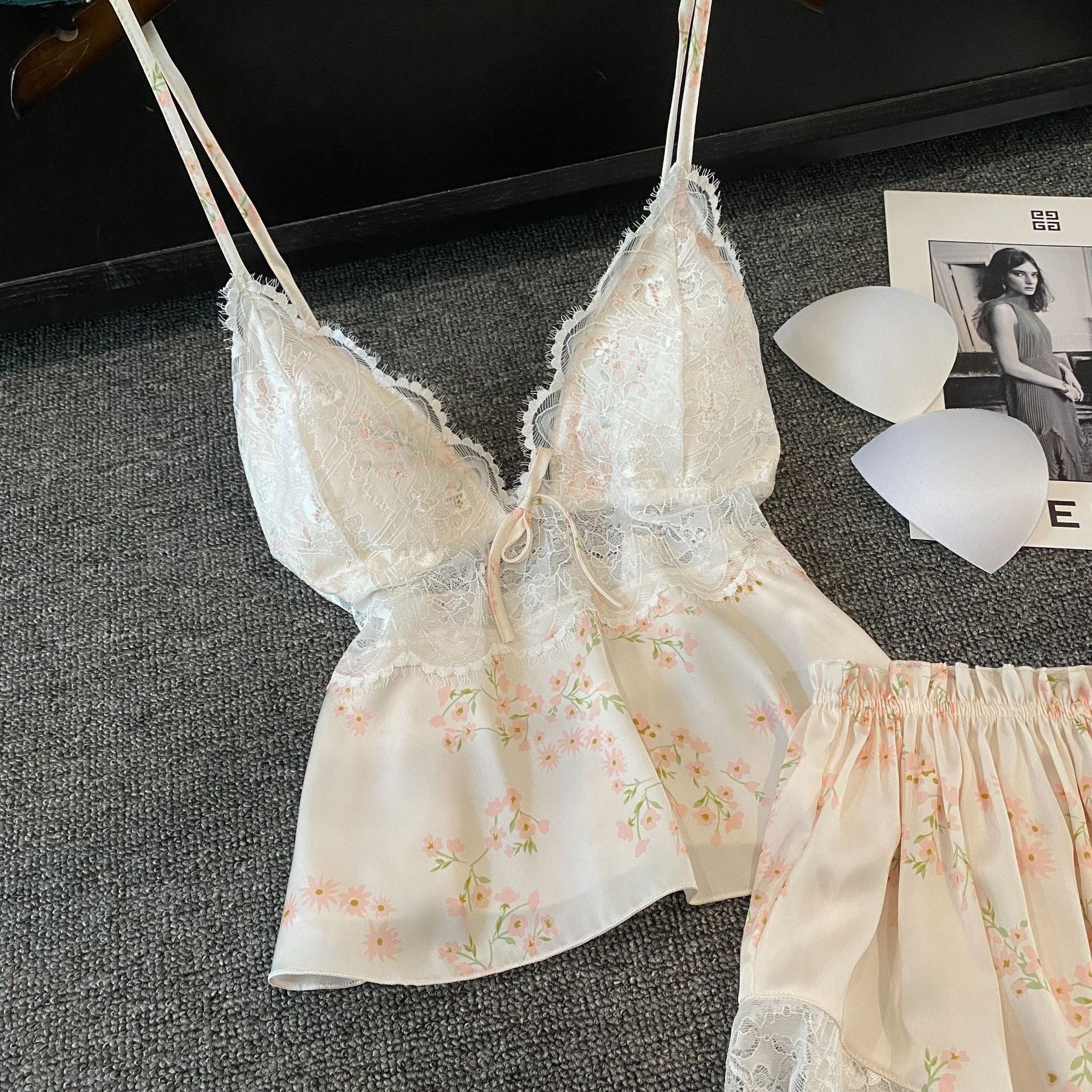 Female Summer Girl Pure Desire Strap Shorts Home Clothes Set