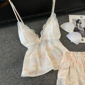 Female Summer Girl Pure Desire Strap Shorts Home Clothes Set