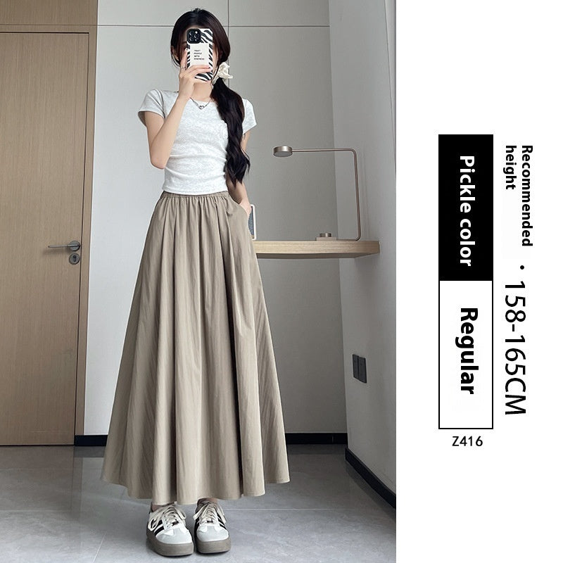 Summer High Waist A- Line Slimming Pleated Dress