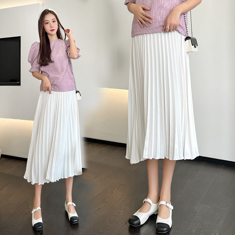 Pregnant Women's Summer Thin Pleated Pleated Skirt