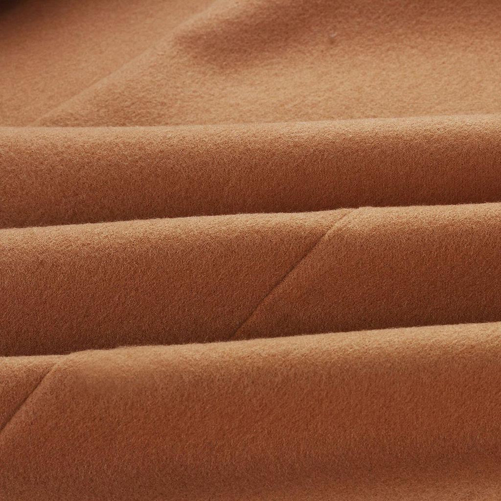 Fashion mid-length zipper stand collar woolen coat women