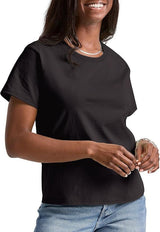 Loose Solid Color Short Sleeve Women's Summer Casual Crew Neck Top