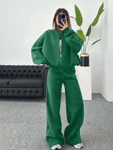 Women's European And American Leisure Cardigan Pants Two-piece Set