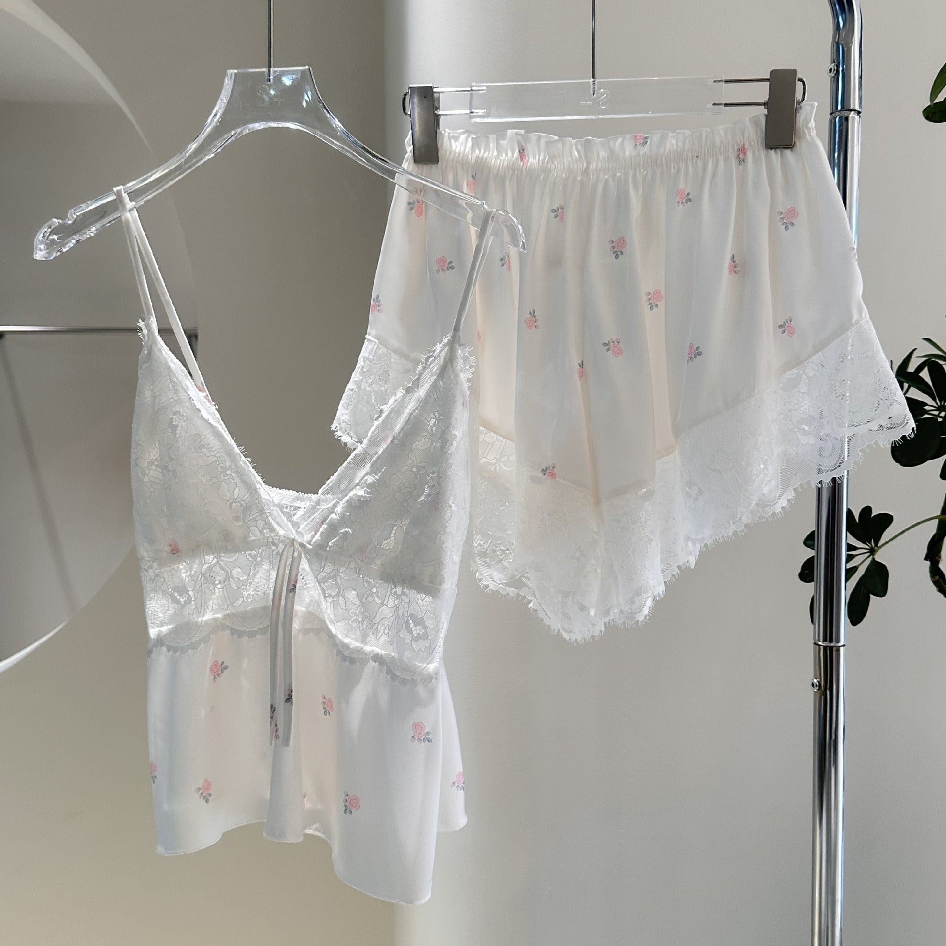 Female Summer Girl Pure Desire Strap Shorts Home Clothes Set