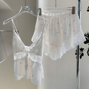 Female Summer Girl Pure Desire Strap Shorts Home Clothes Set