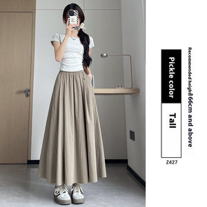Summer High Waist A- Line Slimming Pleated Dress