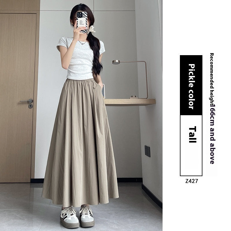 Summer High Waist A- Line Slimming Pleated Dress