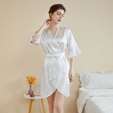 Ruffle Sleeve Cool Short Nightgown Bathrobe Home Wear