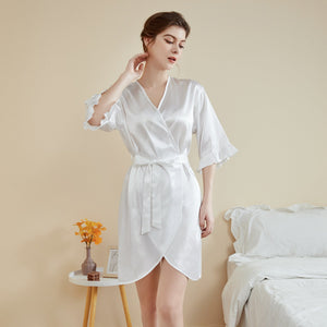 Ruffle Sleeve Cool Short Nightgown Bathrobe Home Wear