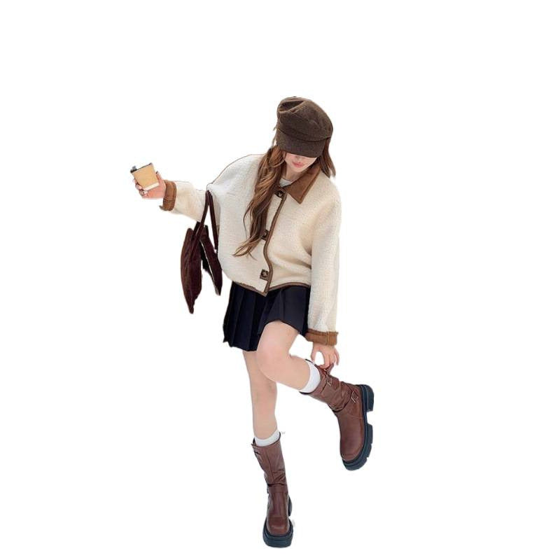 One-piece Fur Coat With Double-sided Lamb