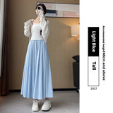Summer High Waist A- Line Slimming Pleated Dress