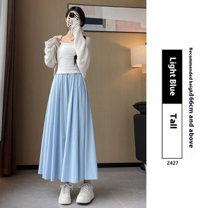 Summer High Waist A- Line Slimming Pleated Dress