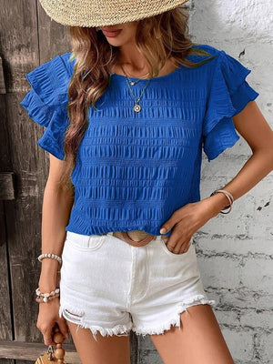 Fashion New Ruffle Sleeve Casual Top For Women