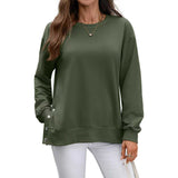 European And American Autumn And Winter Solid Color Long-sleeved Top Women