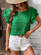 Fashion New Ruffle Sleeve Casual Top For Women