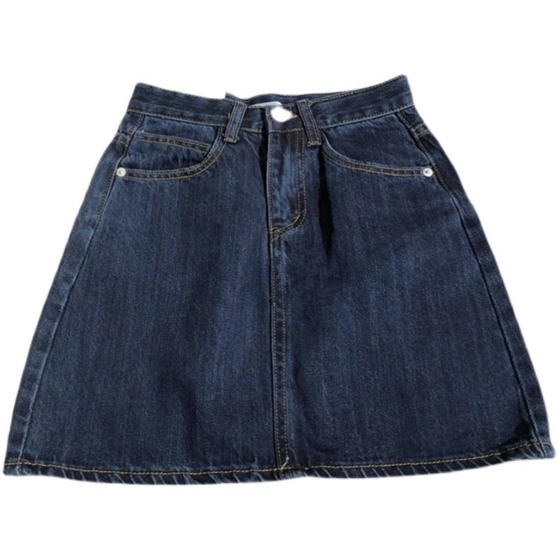 Small Denim Skirt Women's Summer Dark Blue