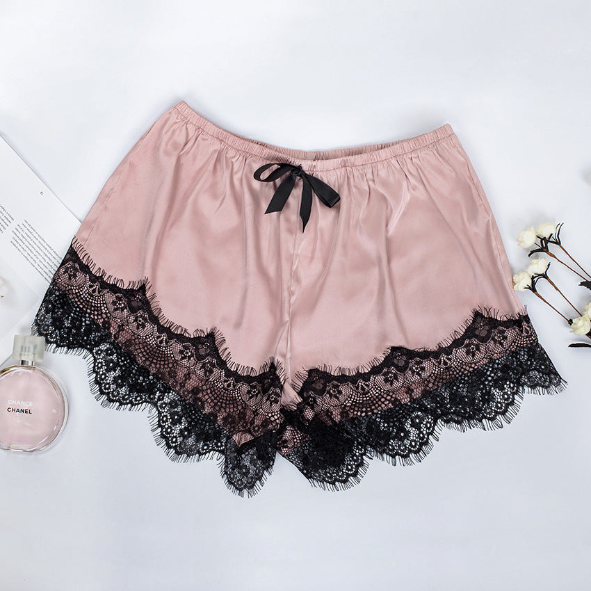 Sleeveless satin casual two-piece set