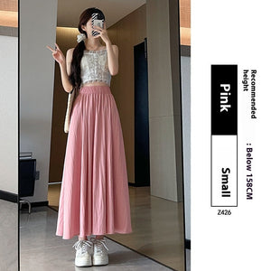 Summer High Waist A- Line Slimming Pleated Dress