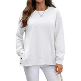 European And American Autumn And Winter Solid Color Long-sleeved Top Women