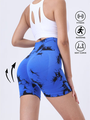 4 Pack Push Up Seamless Running Yoga Top For Women Sportswear Gym Fitness Sets 3-ROW HOOK Seamless Tie Dye Tummy Control Leggings