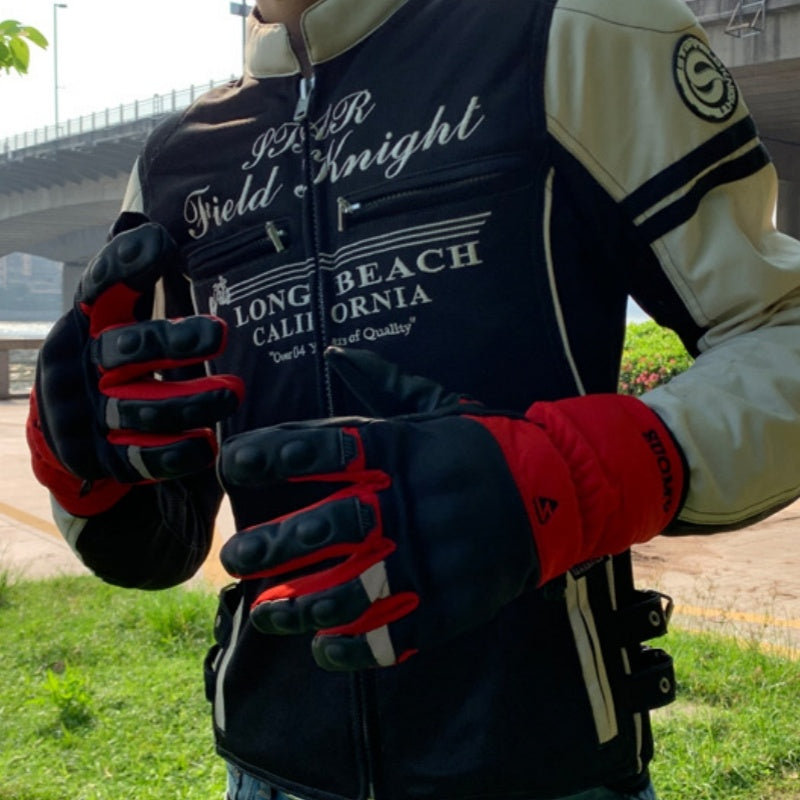 Men's Motorcycle Riding Equipment Waterproof Thickened Warmth Touch Screen Anti-drop Gloves