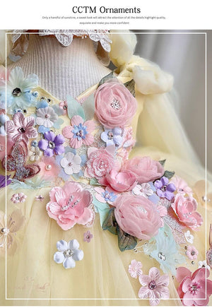 Girls' Embroidered Princess Dress Bride Fellow Kids